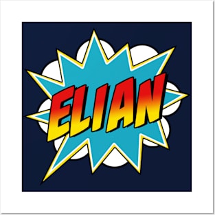 Boys Elian Name Superhero Comic Book Posters and Art